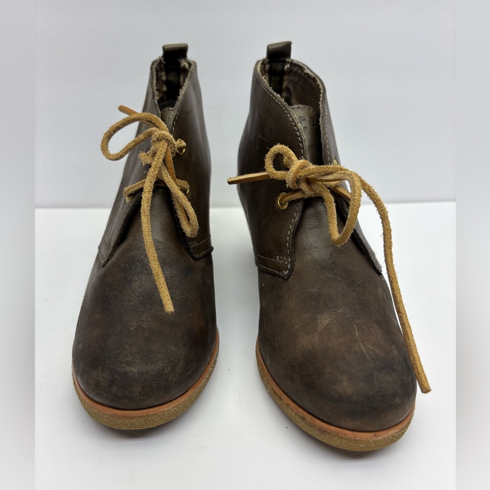 Sperry Brown Leather Lace-Up Ankle Boots with Tan Laces, SZ 6.5 M, box 33